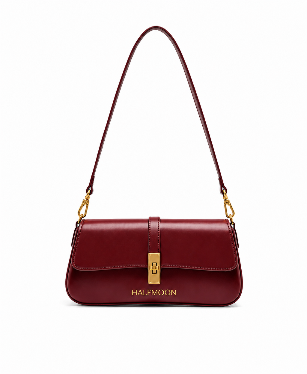 Eclisse Curve leather shoulder bag in red