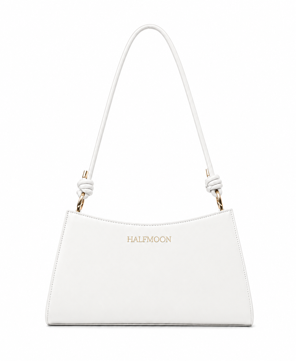 Noir Elise trapezoid shoulder bag in white
